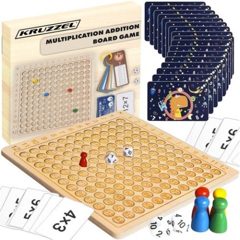 Tabliczka mnożenia - gra planszowa Kruzzel 24639 Kruzzel