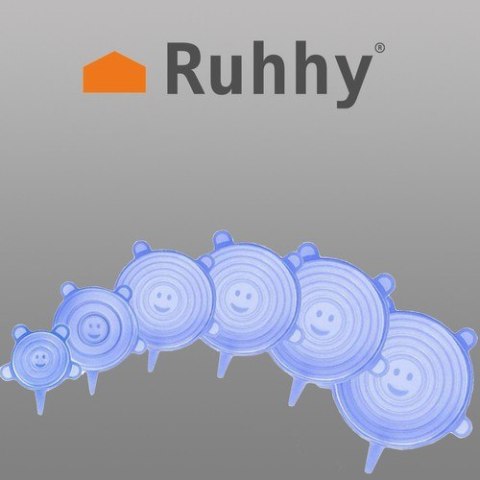 Pokrywki silikonowe - zestaw 6 szt Ruhhy Pokrywki silikonowe - zestaw 6 szt Ruhhy