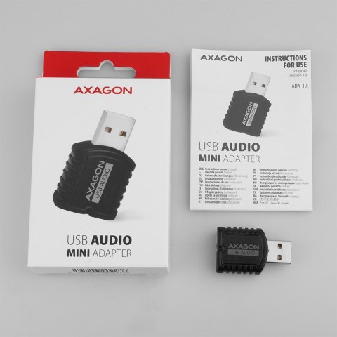 ADA-10 Zewnętrzna karta dzwiękowa MINI, USB 2.0, 48kHz/16-bit stereo, USB-A ADA-10 Zewnętrzna karta dzwiękowa MINI, USB 2.0, 48kHz/16-bit stereo, USB-A