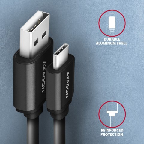BUCM-AM10TB Kabel Twister USB-C - USB-A, 0,6m, USB 2.0, 2.4A, ALU, PVC Czarny BUCM-AM10TB Kabel Twister USB-C - USB-A, 0,6m, USB 2.0, 2.4A, ALU, PVC Czarny