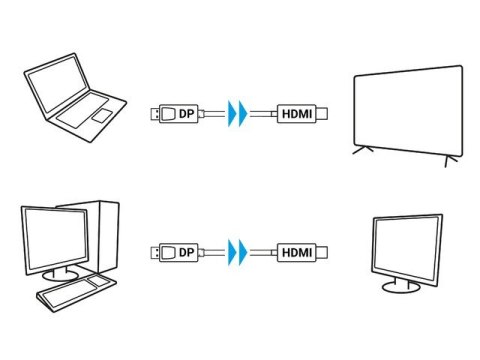 Kabel DisplayPort (M) V1.1 -> HDMI (M) 5m czarny Kabel DisplayPort (M) V1.1 -> HDMI (M) 5m czarny