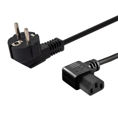 Kabel zasilający Schuko (M) kątowy - IEC C13, kątowy 1,2m CL-115 Kabel zasilający Schuko (M) kątowy - IEC C13, kątowy 1,2m CL-115