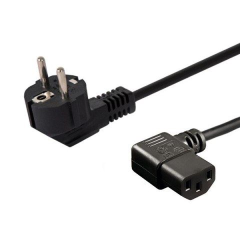 Kabel zasilający Schuko (M) kątowy - IEC C13, kątowy 1,8 CL-116 Kabel zasilający Schuko (M) kątowy - IEC C13, kątowy 1,8 CL-116