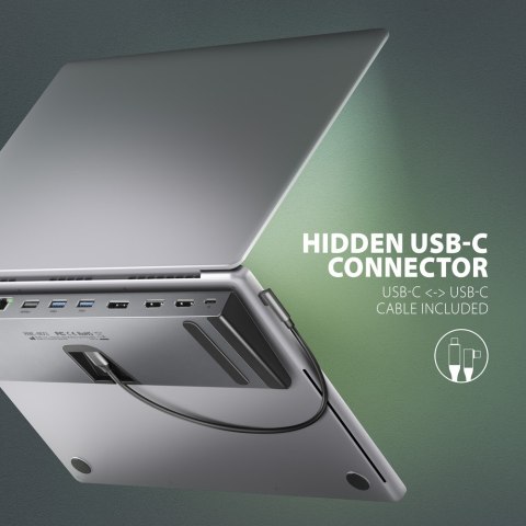 HMC-4KX3 Wieloportowy hub USB 5Gbps, 3x USB-A, 2x HDMI + DP + GLAN + SD/microSD + audio, PD 100W HMC-4KX3 Wieloportowy hub USB 5Gbps, 3x USB-A, 2x HDMI + DP + GLAN + SD/microSD + audio, PD 100W