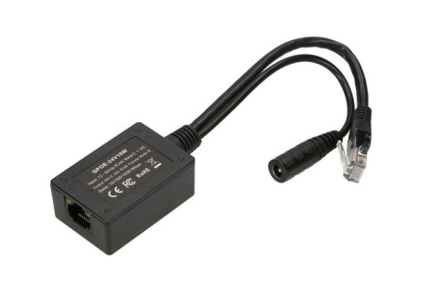 Inwerter PoE 1 portowy wejście 1x1000Mb/s RJ45/Jack 10-24V, wyjście 24V Inwerter PoE 1 portowy wejście 1x1000Mb/s RJ45/Jack 10-24V, wyjście 24V