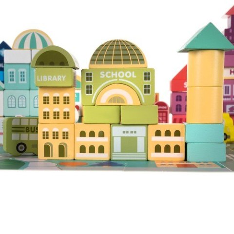 Klocki drewniane- miasto 100szt. Kruzzel 19159 Kruzzel Klocki drewniane- miasto 100szt. Kruzzel 19159 Kruzzel