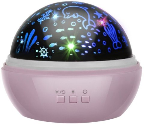 Lampka nocna z projektorem- różowa LP16859 Izoxis