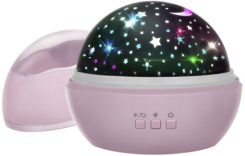 Lampka nocna z projektorem- różowa LP16859 Izoxis