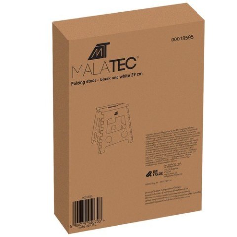 Stołek składany czarno-biały 39cm Malatec