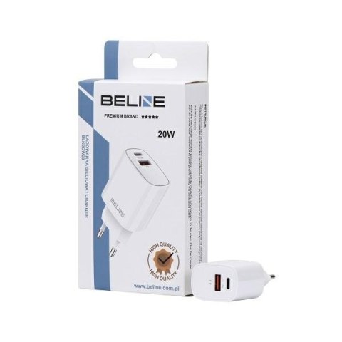 Ładowarka sieciowa 20W USB-C + USB-A biała Ładowarka sieciowa 20W USB-C + USB-A biała