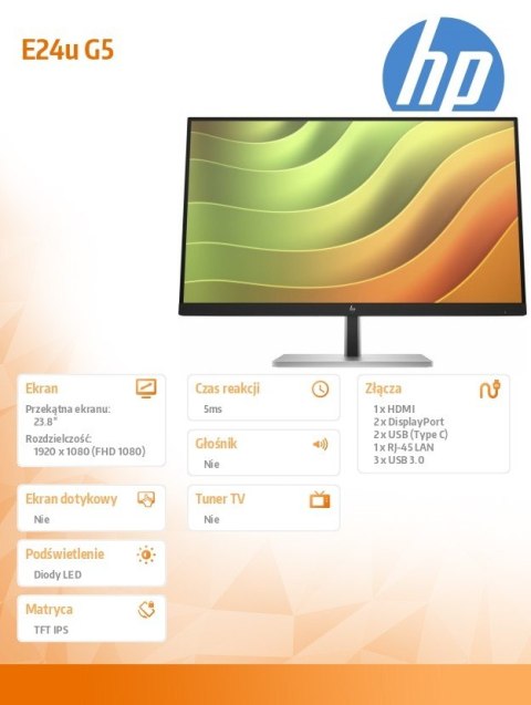 Monitor E24u G5 FHD USB-C 6N4D0AA Monitor E24u G5 FHD USB-C 6N4D0AA
