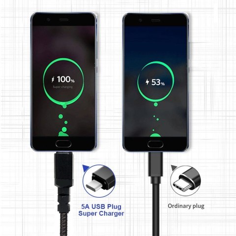 Kabel 2x USB-C 100W 1m wspierajacy PD przesyl danych do 10Gbps MCE491 Czarny Kabel 2x USB-C 100W 1m wspierajacy PD przesyl danych do 10Gbps MCE491 Czarny