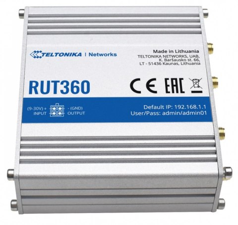 Router RUT360 LTE Cat 6, 3G, WiFi, Ethernet Router RUT360 LTE Cat 6, 3G, WiFi, Ethernet