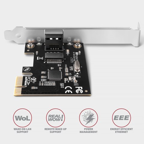 PCEE-GRL Karta sieciowa PCIe 1x Gigabit Ethernet port RJ-45, chipset Realtek 8111L w. SP & LP PCEE-GRL Karta sieciowa PCIe 1x Gigabit Ethernet port RJ-45, chipset Realtek 8111L w. SP & LP