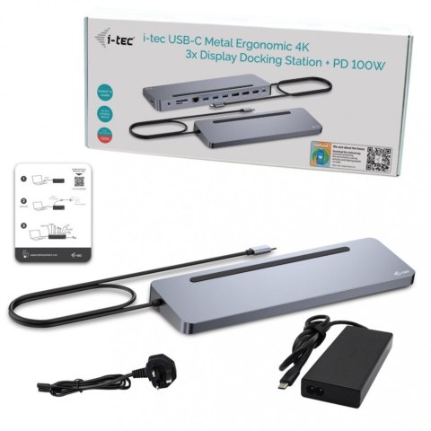 Stacja dokująca USB-C Metal Ergonomic 4K 3x Display Docking Station PD 100W + i-tec Universal Charger 100W (bundle) Stacja dokująca USB-C Metal Ergonomic 4K 3x Display Docking Station PD 100W + i-tec Universal Charger 100W (bundle)