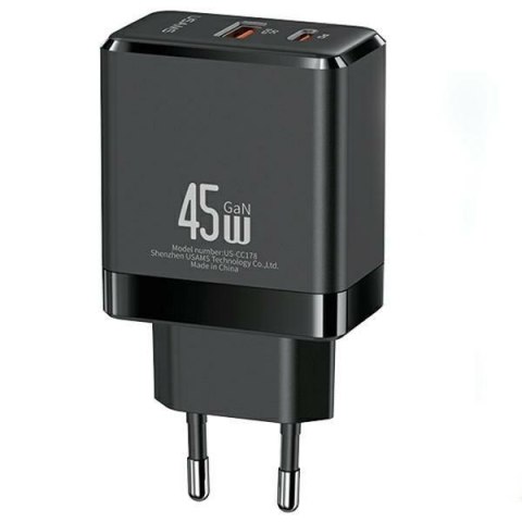 Ładowarka sieciowa USB-C+USB-A 45W GaN PD 3.0 Ładowarka sieciowa USB-C+USB-A 45W GaN PD 3.0