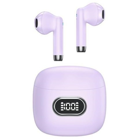 Słuchawki Bluetooth 5.3 TWS IA II LED fioletowe Słuchawki Bluetooth 5.3 TWS IA II LED fioletowe