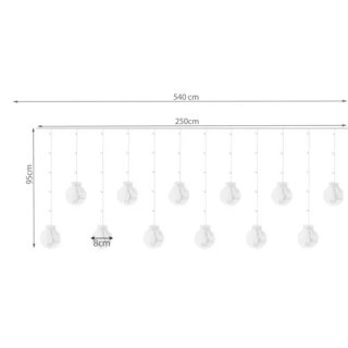 Kurtyna świetlna 108 LED USB multicolor KŚ19734 Iso Trade