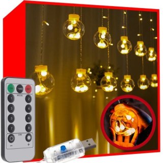 Kurtyna świetlna 108LED USB ciepły biały KŚ19736 Iso Trade