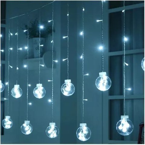 Kurtyna świetlna 108LED USB- zimny biały KŚ19770 Iso Trade