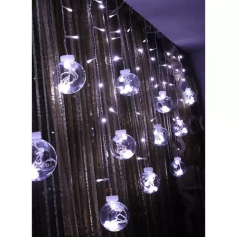 Kurtyna świetlna 108LED USB- zimny biały KŚ19770 Iso Trade