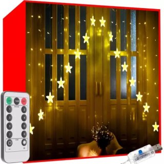 Kurtyna świetlna 136LED USB ciepły biały KŚ19738 Iso Trade