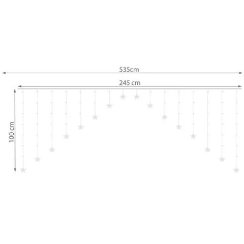Kurtyna świetlna 136LED USB ciepły biały KŚ19738 Iso Trade