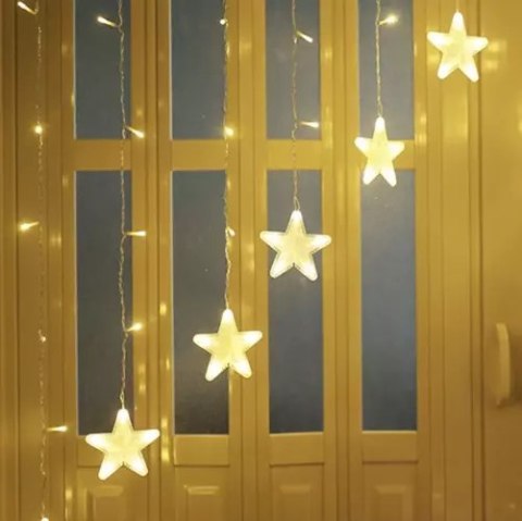 Kurtyna świetlna 136LED USB ciepły biały KŚ19738 Iso Trade