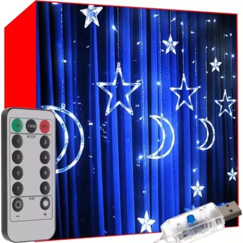 Kurtyna świetlna 138 LED USB- zimny biały KŚ19756 Iso Trade Kurtyna świetlna 138 LED USB- zimny biały KŚ19756 Iso Trade