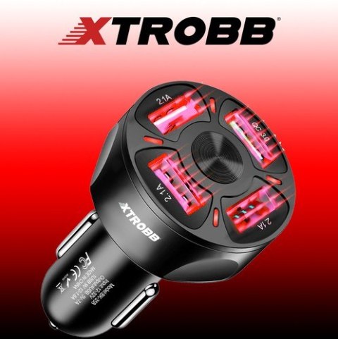 Ładowarka samochodowa 4x USB + kabel Xtrobb 19907 Xtrobb