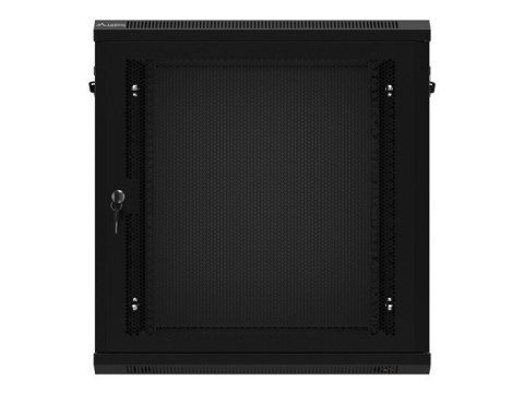 Szafa wisząca 19 cali 12U 600x450 drzwi perforowane (flat pack) czarna