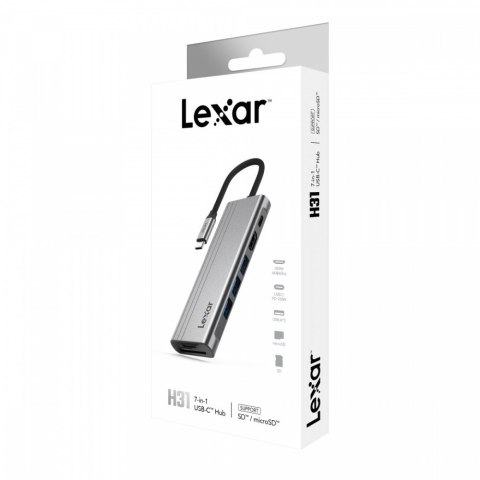 Hub 7-in-1 USB-C USB3.2 Gen1. Type-C, 3xUSB-A HDMI, SD, microSD slot. PD 100W Hub 7-in-1 USB-C USB3.2 Gen1. Type-C, 3xUSB-A HDMI, SD, microSD slot. PD 100W