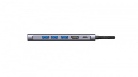Hub 7-in-1 USB-C USB3.2 Gen1. Type-C, 3xUSB-A HDMI, SD, microSD slot. PD 100W Hub 7-in-1 USB-C USB3.2 Gen1. Type-C, 3xUSB-A HDMI, SD, microSD slot. PD 100W
