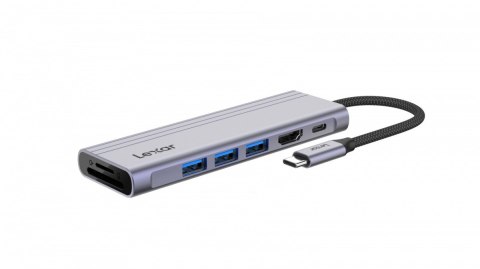 Hub 7-in-1 USB-C USB3.2 Gen1. Type-C, 3xUSB-A HDMI, SD, microSD slot. PD 100W Hub 7-in-1 USB-C USB3.2 Gen1. Type-C, 3xUSB-A HDMI, SD, microSD slot. PD 100W