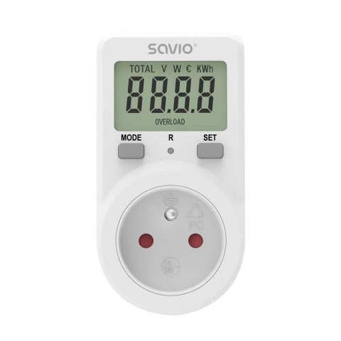 Watomierz z wyświetlaczem LCD, 16A, 3680W, AE-02 Watomierz z wyświetlaczem LCD, 16A, 3680W, AE-02