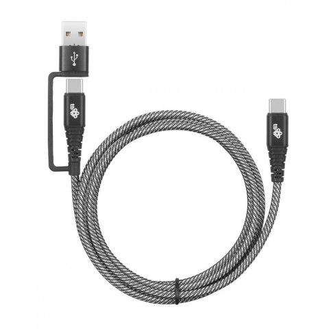 Kabel 2w1: USB C - USB C z nakładką USB A, 1.2 m Kabel 2w1: USB C - USB C z nakładką USB A, 1.2 m