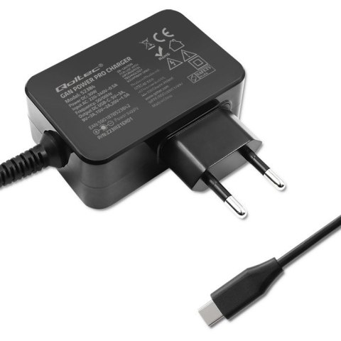 Ładowarka GaN Power Pro | 1xUSB-C | 30W | 5-20V | 1.5-3A | Czarna Ładowarka GaN Power Pro | 1xUSB-C | 30W | 5-20V | 1.5-3A | Czarna