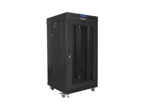 Szafa stojąca 19 cali 22U 600x600 drzwi perforowane LCD (Flat pack) V2 czarna Szafa stojąca 19 cali 22U 600x600 drzwi perforowane LCD (Flat pack) V2 czarna