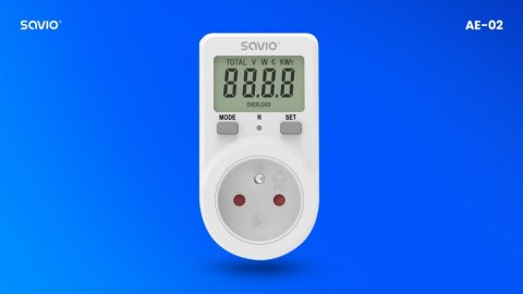 Watomierz z wyświetlaczem LCD, 16A, 3680W, AE-02 Watomierz z wyświetlaczem LCD, 16A, 3680W, AE-02