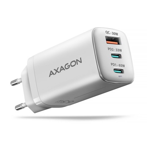 ACU-DPQ65W Ładowarka sieciowa GaN 65W, 3x port (USB-A + dual USB-C) PD3.0/QC4+/PPS/Apple, biała ACU-DPQ65W Ładowarka sieciowa GaN 65W, 3x port (USB-A + dual USB-C) PD3.0/QC4+/PPS/Apple, biała