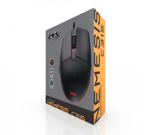 Mysz gamingowa przewodowa Nemesis C315 2400 DPI programowalne przyciski czarna Mysz gamingowa przewodowa Nemesis C315 2400 DPI programowalne przyciski czarna