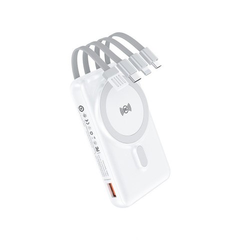 Power bank indukcyjny 10000 mAh MagSafe z wbudowanym kablem USB-C / Lightning / Micro USB / USB-A Power bank indukcyjny 10000 mAh MagSafe z wbudowanym kablem USB-C / Lightning / Micro USB / USB-A