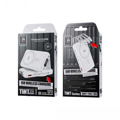 Power bank indukcyjny 10000 mAh MagSafe z wbudowanym kablem USB-C / Lightning / Micro USB / USB-A Power bank indukcyjny 10000 mAh MagSafe z wbudowanym kablem USB-C / Lightning / Micro USB / USB-A
