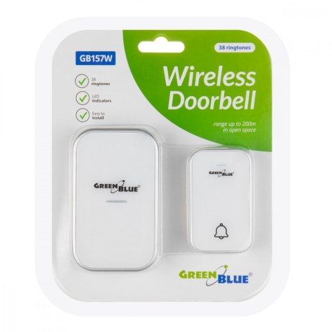 Dzwonek bezprzewodowy 38 melodii GB157W Dzwonek bezprzewodowy 38 melodii GB157W