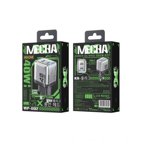 Ładowarka sieciowa 2x USB-C Super Fast Charger GaN 40W Ładowarka sieciowa 2x USB-C Super Fast Charger GaN 40W