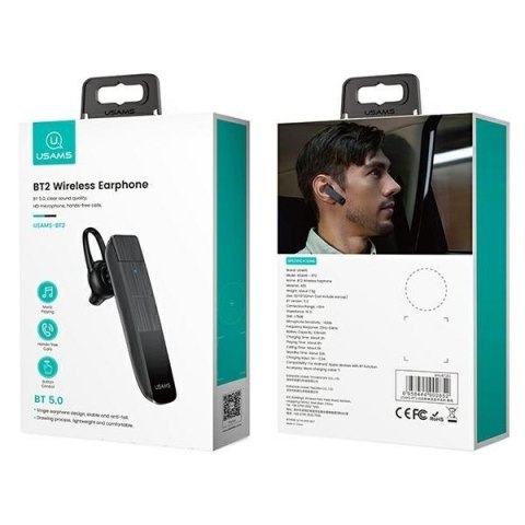 Słuchawka Bluetooth 5.0 BT2 mono Czarna Słuchawka Bluetooth 5.0 BT2 mono Czarna