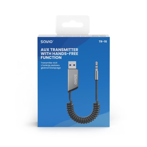 Transmiter Adapter AUX z bluetooth 5.3, funkcja zestawu głośnomówiącego, TR-16