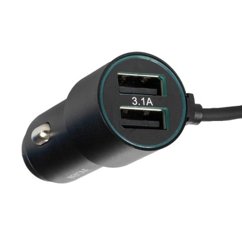 Ładowarka samochodowa z wbudowanym kablem 3w1 USB-C / Lightning / Micro USB + 2x USB-A 33W Czarna Ładowarka samochodowa z wbudowanym kablem 3w1 USB-C / Lightning / Micro USB + 2x USB-A 33W Czarna