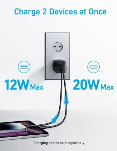 Ładowarka sieciowa 323 33W 1xUSB-A 1xUSB-C czarna Ładowarka sieciowa 323 33W 1xUSB-A 1xUSB-C czarna