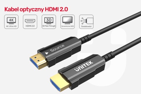 Kabel Optyczny HDMI 2.0 25m AOC 4K60Hz C11072BK-25M Kabel Optyczny HDMI 2.0 25m AOC 4K60Hz C11072BK-25M